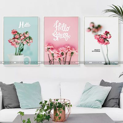 25+ tranh sơn dầu hoa hồng quý phái treo phòng khách, phòng ngủ